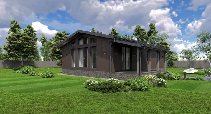 Новый проект дома с металлосайдингом, металлочерепицей и окнами REHAU 70
